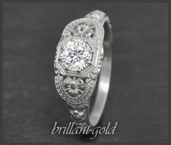 Diamant Ring 585 Weißgold, 0,55ct, River, Si1